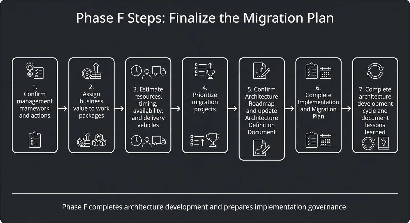 Phase F steps seven-step flow