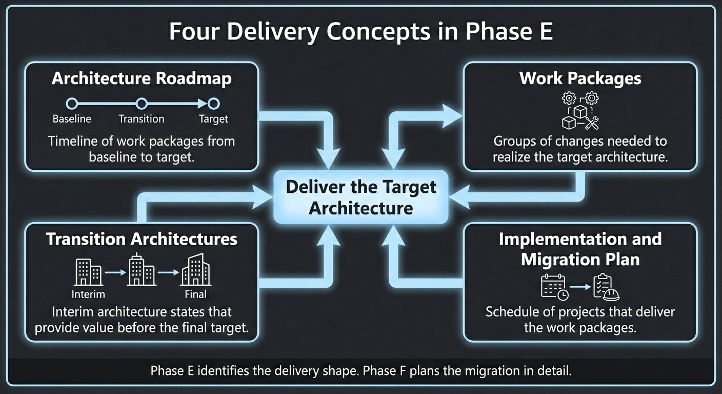 Four delivery concepts in Phase E